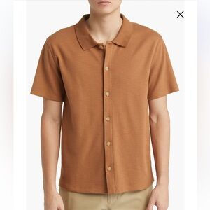 Vince Jacquard Short Sleeve Button-Up Shirt